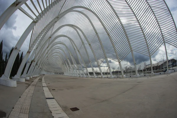 Futuristic olimpic complex in Athens in cloudy weather — Stock Photo, Image