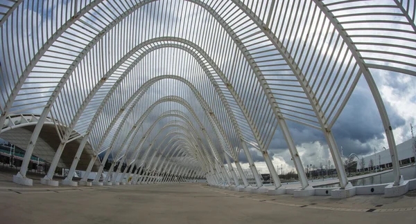 Futuristic olimpic complex in Athens in cloudy weather — Stock Photo, Image