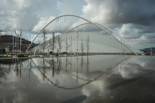 Olimpic complex in Athens with reflections in the lake — Stock Photo, Image