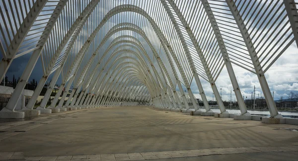 Futuristic olimpic complex in Athens in cloudy weather — Stock Photo, Image