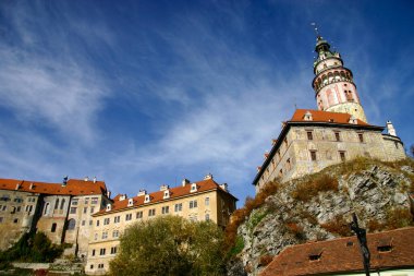 Cesky Krumlov, Czech Republic - Oct 26, 2020: View of the Cesky Krumlov Castle
