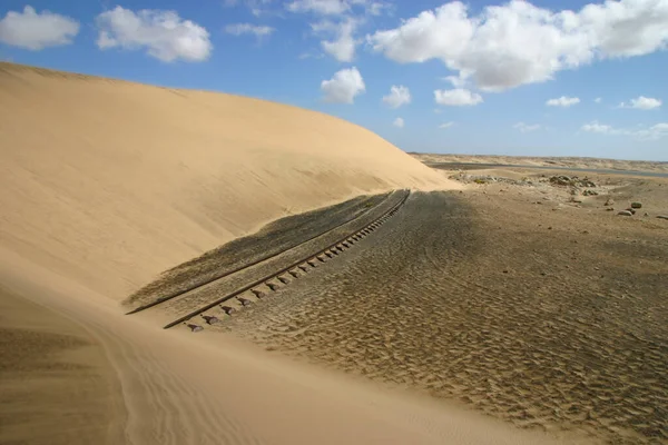 Tor Kolejowy Piasku Namibia Afryka — Zdjęcie stockowe