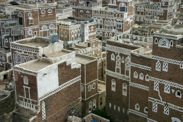 Bâtiments Sanaa Vieille Ville Qui Une Des Villes Les Anciennes — Photo