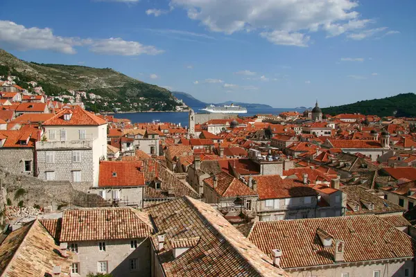 Krásná Panorama Cityscape Dubrovníku Staroměstské Střechy Chorvatsku — Stock fotografie