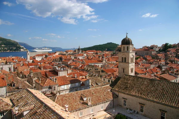 Krásná Panorama Cityscape Dubrovníku Staroměstské Střechy Chorvatsku — Stock fotografie