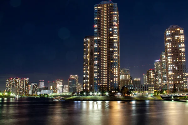 Belle Vue Nuit Tokyo Avec Des Bâtiments Grande Hauteur — Photo