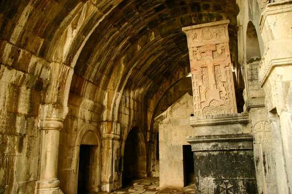 Den Heliga Frälsaren Khachkar Stenkors Haghpat Kloster Armenien — Stockfoto