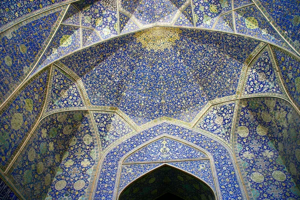 Cúpula Mesquita Shah Coberto Com Belas Telhas Azuis — Fotografia de Stock