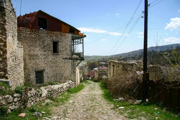 Caminando Ruinas Parte Shusha Nagorno Karabaj Fotos de stock libres de derechos