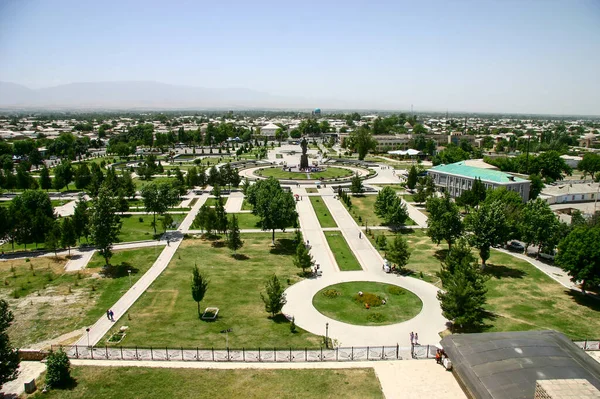 Vista Del Parque Desde Alto Del Palacio Aqsaray Shahrisabz Uzbekistán Imagen de archivo