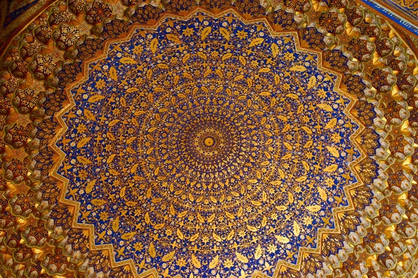 Plafond Van Ulugh Beg Madrasah Registan Plein Samarkand Oezbekistan — Stockfoto