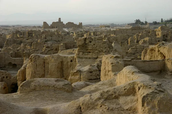Antiche Rovine Della Città Jiaohe Sulla Della Seta Nello Xinjiang — Foto Stock
