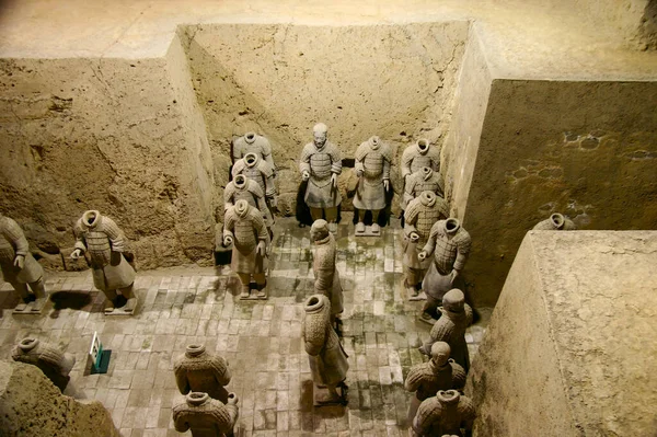 Ejército Terracota Mausoleo Del Primer Emperador Qin Patrimonio Humanidad Por Imagen de stock