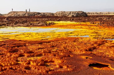 Danakil Çölü, Etiyopya 'daki Dallol volkanı manzarası