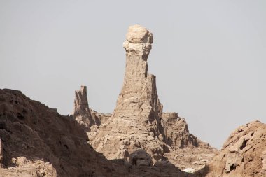 Dallol tuz kanyonlarında tuhaf tuz zirveleri, Danakil Depresyonu, Etiyopya