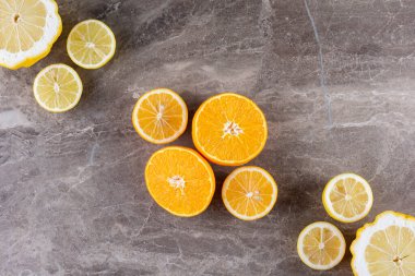 Taze narenciye arkaplanı. Sağlıklı yeme kavramı