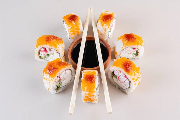 Läcker Sushi Japansk Livsmedelskoncept — Stockfoto