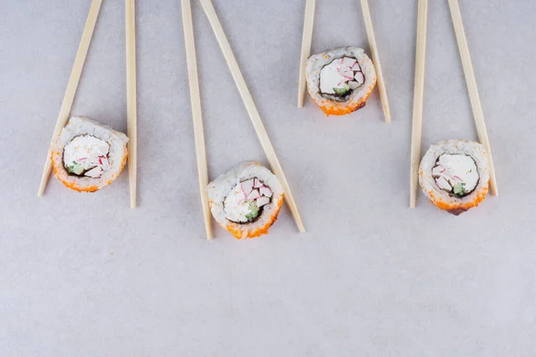 Bułki Sushi Tradycyjna Azjatycka Koncepcja Żywności — Zdjęcie stockowe