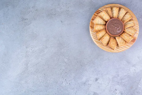 Вкусное Сладкое Печенье Кухонном Столе Вид Сверху — стоковое фото