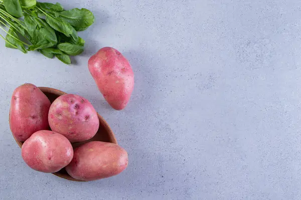 Frische Bio Kartoffeln Auf Grauem Hintergrund — Stockfoto