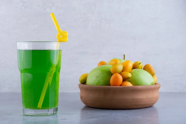 Cítricos Frescos Vaso Jugo Concepto Alimentación Saludable — Foto de Stock