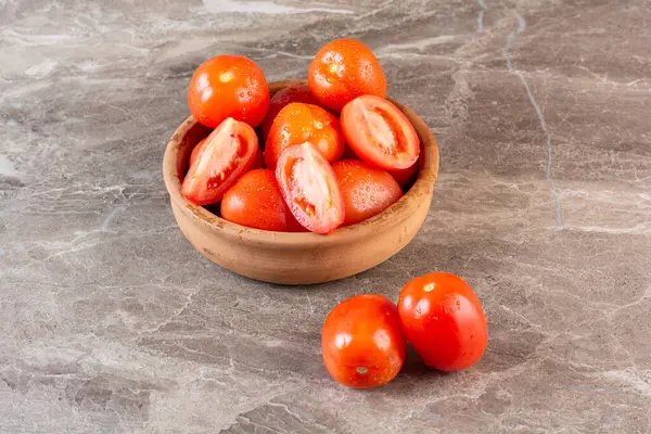 Pomodori Freschi Uno Sfondo Tavolo Cucina — Foto Stock