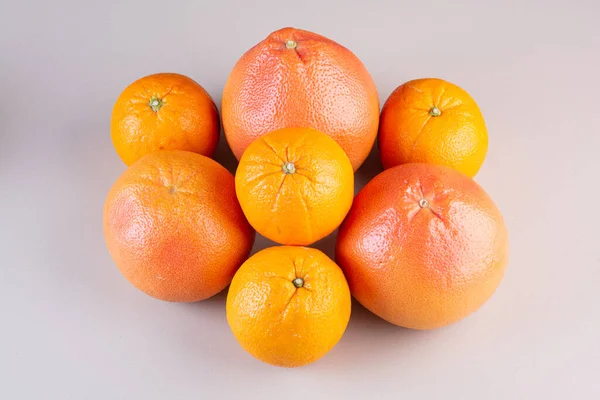 Ripe Sweet Oranges Light Gray Background — Stock Photo, Image