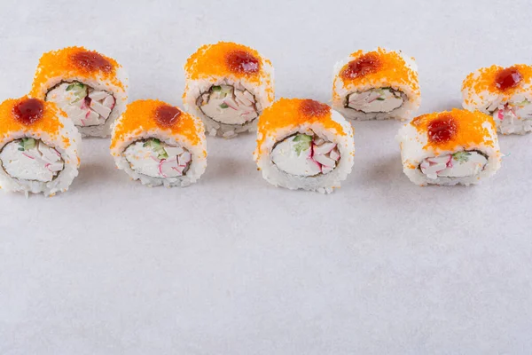 Bułki Sushi Tradycyjna Azjatycka Koncepcja Żywności — Zdjęcie stockowe