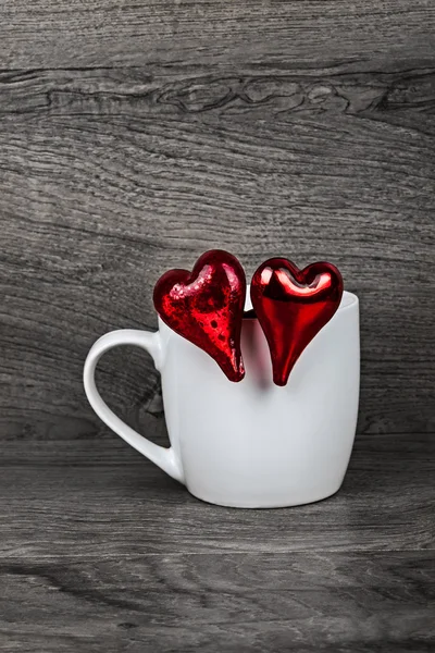 Taza de café con corazones — Foto de Stock