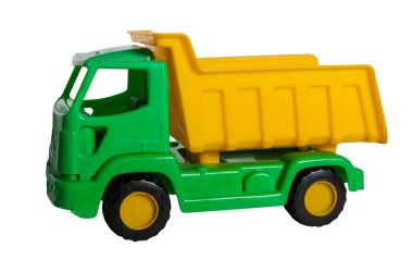 Oyuncak kamyon üzerinde beyaz izole