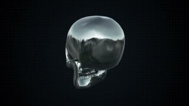 Metal Cyber insan kafatası gümüş Loopable. Alfa mat