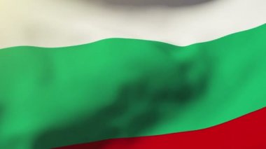 Bulgaristan bayrağı rüzgarda sallayarak. Güneş döngü stil yükselir. Animasyon döngüsü
