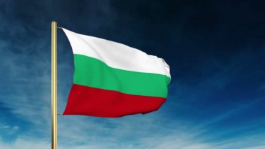 Bulgaristan bayrağı kaymak tarzı. Bulut arka plan animasyon galibiyetle sallayarak