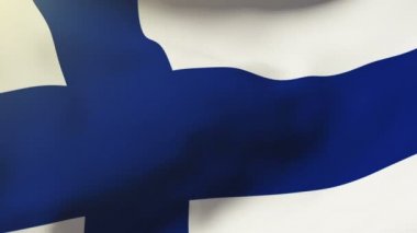 Finlandiya bayrak rüzgarda sallayarak. Güneş döngü stil yükselir. Animasyon döngüsü