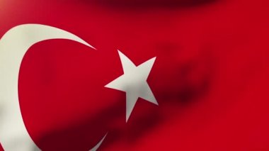 Türkiye'nin bayrak rüzgarda sallayarak. Güneş döngü stil yükselir. Animasyon döngüsü