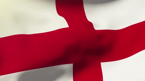 La bandiera inglese sventola nel vento. Looping sole sorge stile. Ciclo di animazione — Video Stock