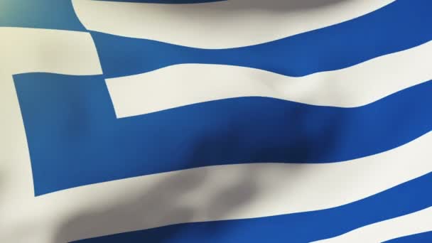 Drapeau grec agitant dans le vent. Boucle soleil se lève style. Boucle d'animation 