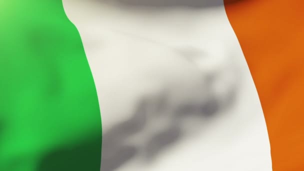 Ireland flag waving in the wind. Looping sun rises style.  Animation loop — Stock Video