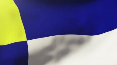 Bratislava bayrağı rüzgarda sallanıyor. Döngülü güneş tarzı yükselir. Animasyon döngüsü