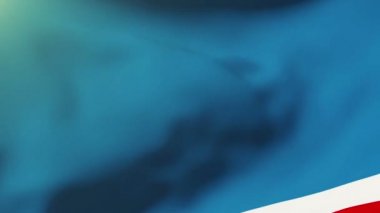 Gagauzya bayrağı rüzgarda sallanıyor. Döngülü güneş tarzı yükselir. Animasyon döngüsü