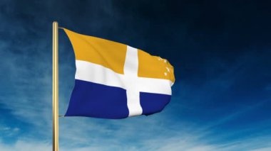 Scilly bayrak kaydırıcı tarzı Isles. Bulut arka plan animasyonu ile galibiyette el sallayarak