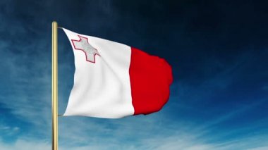 Malta bayrak kaydırıcı tarzı. Bulut arka plan animasyonu ile galibiyette el sallayarak