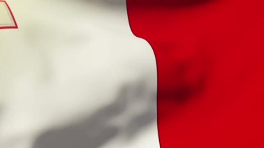 Malta bayrağı rüzgarda sallanıyor. Döngülü güneş tarzı yükselir. Animasyon döngüsü