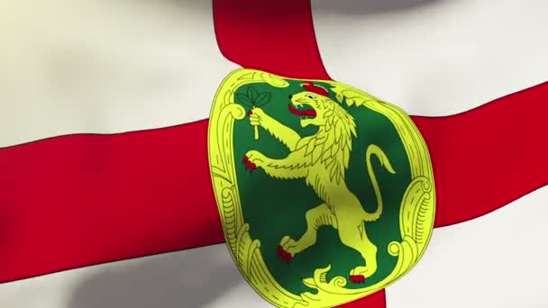 Alderney flag waving in the wind. Looping sun rises style.  Animation loop — Stock Video