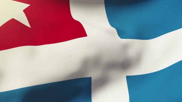 Drapeau crétois agitant le vent. Boucle soleil se lève style. Boucle d'animation 