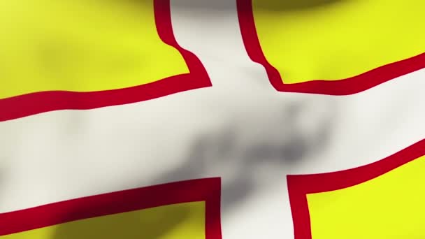 Rüzgarda sallanan Dorset bayrağı. Döngülü güneş tarzı yükselir. Animasyon döngüsü — Stok video