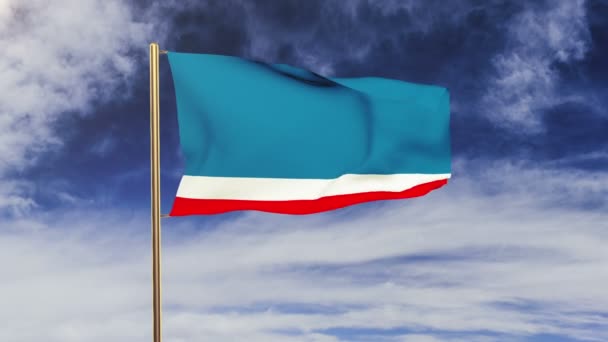 Die Flagge der Gagauzia weht im Wind. Green Screen, alpha matt. Lückenhafte Animation — Stockvideo