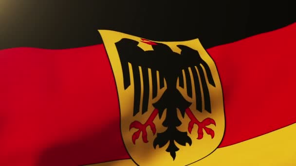 Germany With Eagle flag waving in the wind. Looping sun rises style.  Animation loop — Stock Video