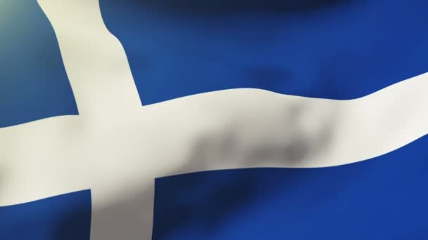 Shetland vlag zwaaiende in de wind. Looping zon stijgt stijl. Animatie-lus — Stockvideo