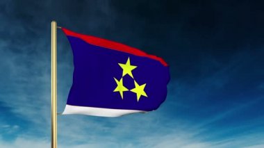 Voyvodina bayrak kaydırıcı tarzı. Bulut arka plan animasyonu ile galibiyette el sallayarak